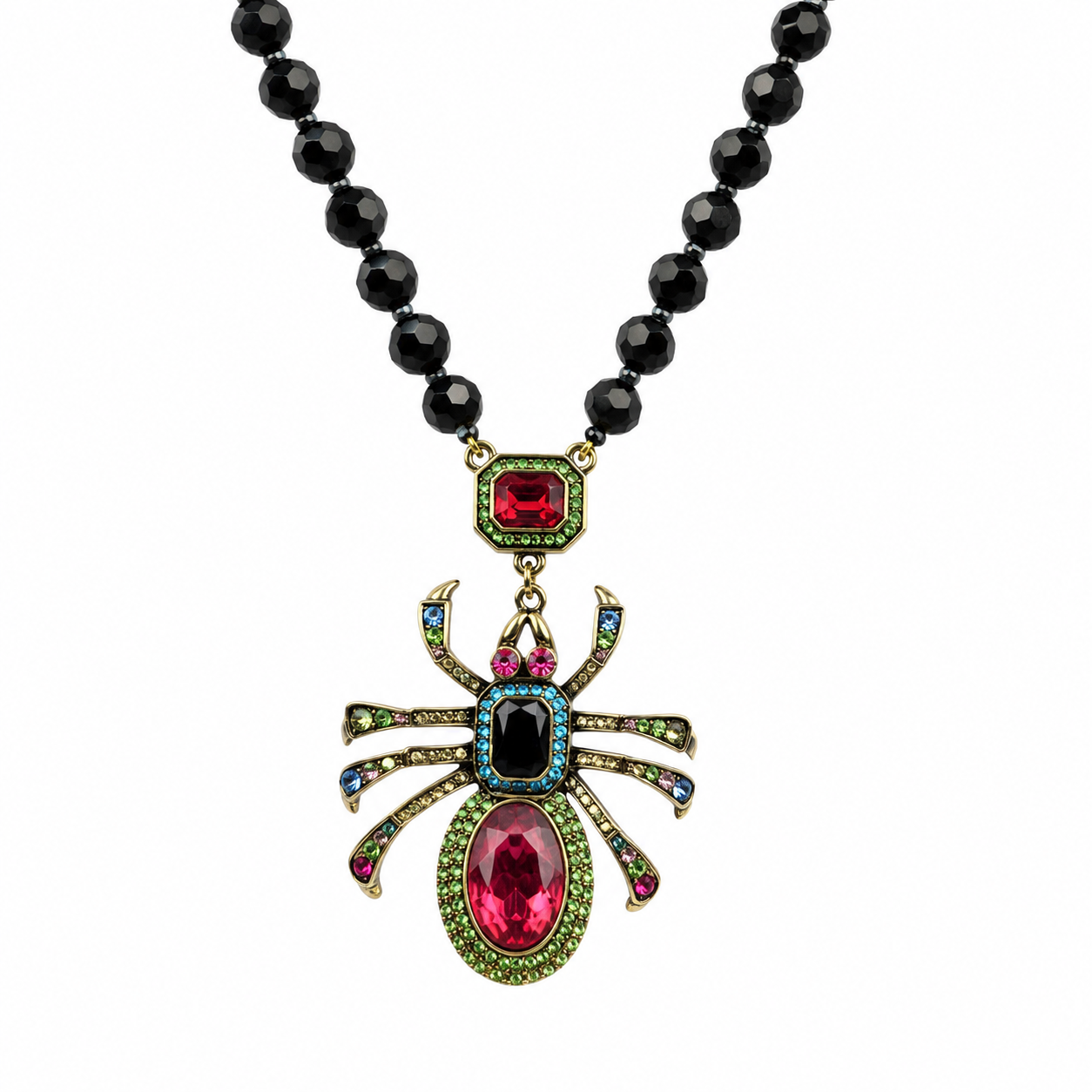 Satgur Designer Crystal Spider Statement Necklace