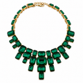 Satgur Designer Emerald Green Crystal Statement Necklace