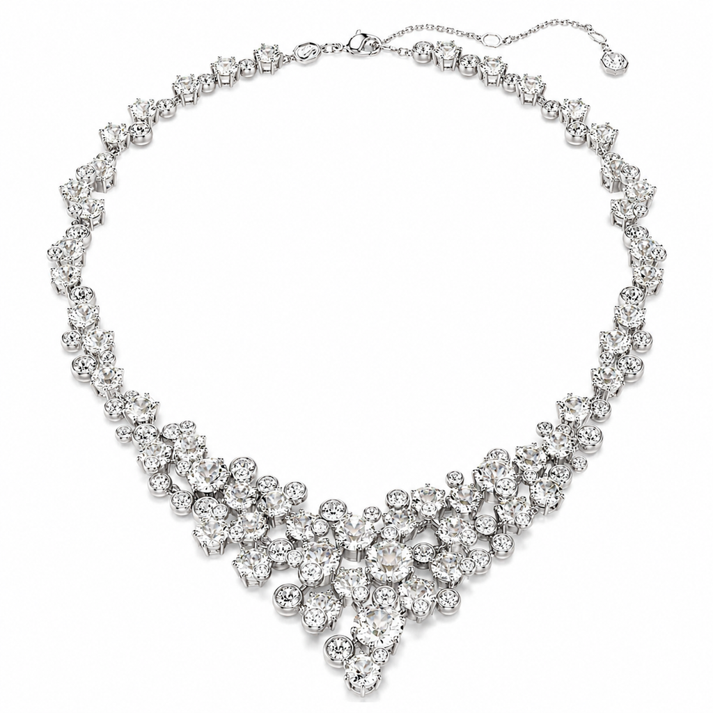 Satgur Designer Crystal Floral Statement Necklace