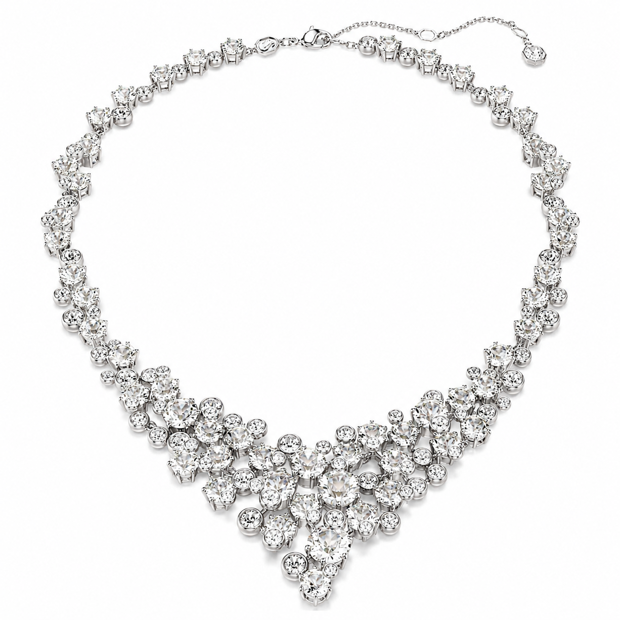 Satgur Designer Crystal Floral Statement Necklace