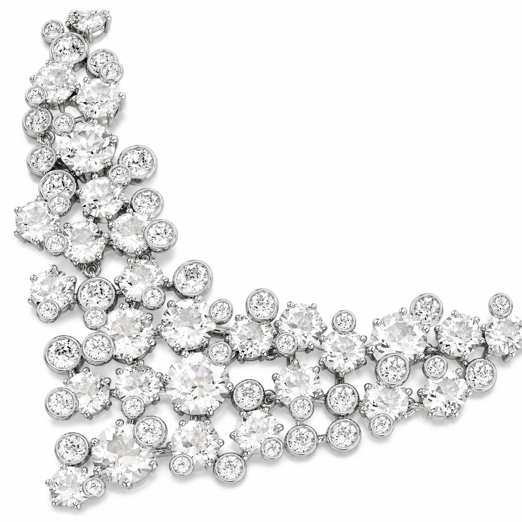 Satgur Designer Crystal Floral Statement Necklace