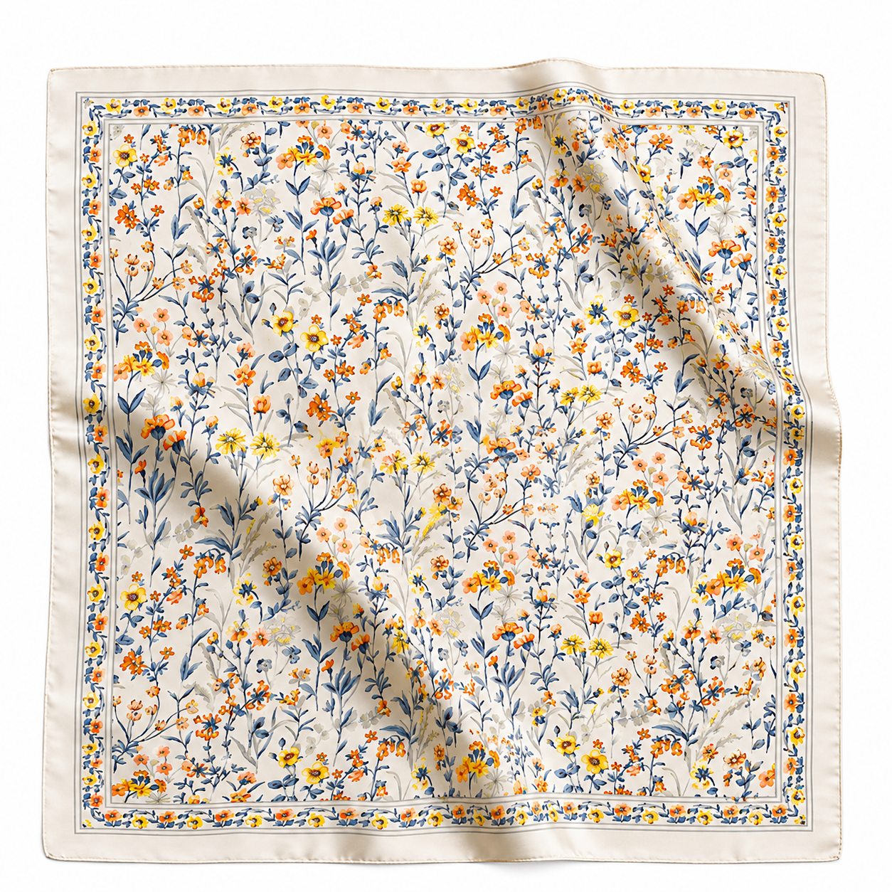Satgur Desinger Floral Print Satin Scarf