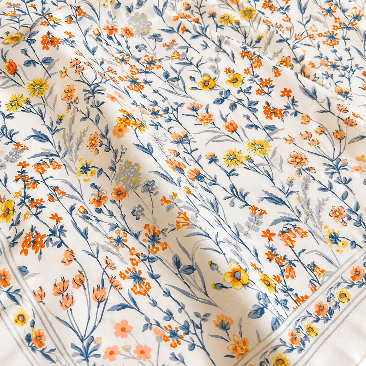 Satgur Desinger Floral Print Satin Scarf