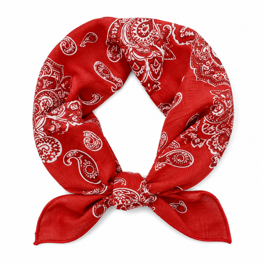 Satgur Designer Red Paisley Bandana Scarf