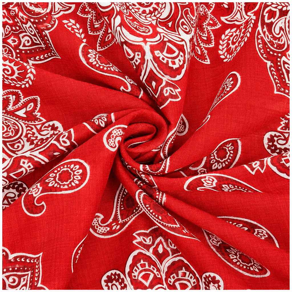 Satgur Designer Red Paisley Bandana Scarf