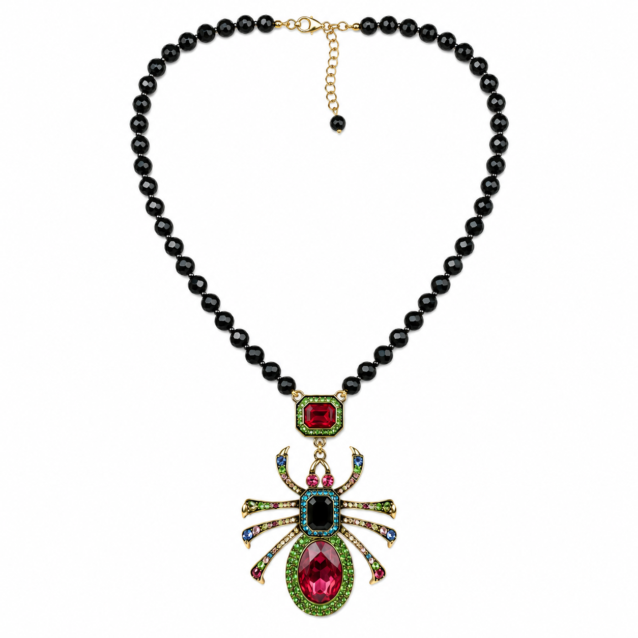 Satgur Designer Crystal Spider Statement Necklace